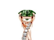 Round Twist Engagement Ring Setting for a Fancy Green Lab-Grown Diamond | Crossover Band | Rose Gold