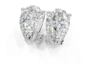 Pear-Shaped Lab-Grown Diamond Solitaire Basket Stud Earrings | Open Gallery | White Gold