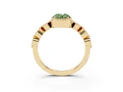 Oval Vintage Engagement Ring Setting for a Fancy Green Lab-Grown Diamond | Yellow Gold - Design NV-24637