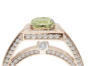 Radiant Cut Sectioned Halo Engagement Ring Setting for a Fancy Yellow Lab-Grown Diamond | Rose Gold