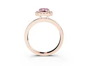 Emerald Cut Thin Halo Engagement Ring Setting for a Fancy Pink Lab-Grown Diamond | Plain Polished Band | Rose Gold