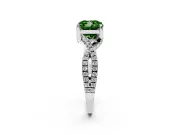 Cushion Cut Twisted Pave Engagement Ring Setting for a Fancy Green Lab-Grown Diamond | Split Shank | Sterling Silver