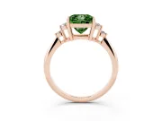 Princess Cut Cluster Accent Engagement Ring Setting for a Fancy Green Lab-Grown Diamond | Rose Gold
