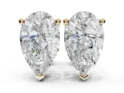 Asscher Cut Lab-Grown Diamond Solitaire Basket Stud Earrings | Open Gallery | Yellow Gold