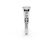 Emerald Cut Half Bezel Solitaire Engagement Ring Setting | Graduated Channel Band | Platinum