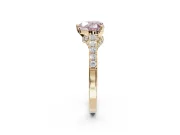Heart-Shaped Pavé Solitaire Engagement Ring Setting for a Fancy Pink Lab-Grown Diamond | Crossover Gallery | Yellow Gold