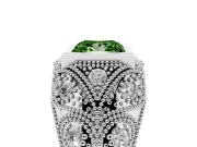 Princess Cut Vintage Bezel Engagement Ring Setting for a Fancy Green Lab-Grown Diamond | Platinum