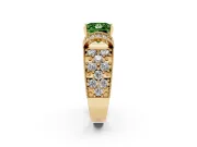 Princess Cut Vintage Pave Engagement Ring Setting for a Fancy Green Lab-Grown Diamond | Milgrain Edges | Yellow Gold