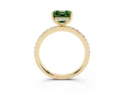 Asscher Cut Hidden Halo Engagement Ring Setting for a Fancy Green Lab-Grown Diamond | Yellow Gold