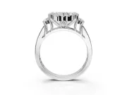 Round Halo Side Cluster Engagement Ring Setting | Graduated Channel Band | Platinum