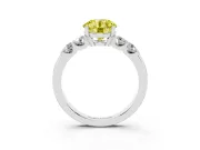 Round Five Stone Engagement Ring Setting for a Fancy Yellow Lab-Grown Diamond | Sterling Silver