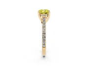 Cushion Cut Hidden Halo Pave Engagement Ring Setting for a Fancy Yellow Lab-Grown Diamond | Claw Prongs | Yellow Gold