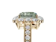 Radiant Cut Halo Engagement Ring Setting for a Fancy Green Lab-Grown Diamond | Yellow Gold - Design NV-24711