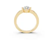 Marquise Tension Style Engagement Ring Setting | Flush Set Accents | Yellow Gold