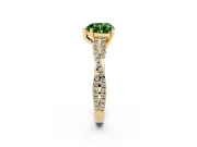Heart-Shaped Twisted Engagement Ring Setting for a Fancy Green Lab-Grown Diamond | Yellow Gold
