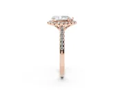 Pear-Shaped Raised Halo Engagement Ring Setting | Pave Band | Rose Gold