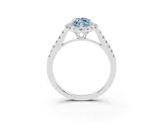 Marquise Raised Halo Engagement Ring Setting for a Fancy Blue Lab-Grown Diamond | White Gold