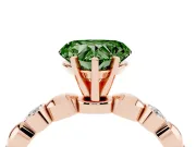 Heart-Shaped Station Engagement Ring Setting for a Fancy Green Lab-Grown Diamond | Rose Gold