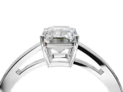 Emerald Cut Cathedral Solitaire Engagement Ring Setting | Open Shoulders | Sterling Silver