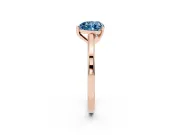Fancy Blue Heart Cut Diamond Solitaire Ring Set in Rose gold with Prong Setting and Classic Band