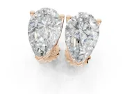 Emerald Cut Lab-Grown Diamond Solitaire Basket Stud Earrings | Open Gallery | Rose Gold