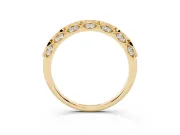 Marquise Motif Diamond Openwork Eternity Band Set in Yellow gold with Pavé and Bezel Setting