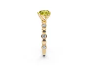 Heart-Shaped Station Engagement Ring Setting for a Fancy Yellow Lab-Grown Diamond | Yellow Gold