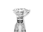 Three-Stone Pear Cut Diamond Twist Band Ring Set in Platinum with Pavé Accents and Prong Setting