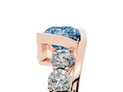 Princess Cut Bezel Bypass Engagement Ring Setting for a Fancy Blue Lab-Grown Diamond | Rose Gold