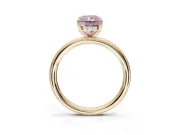Radiant Cut Hidden Halo Ring Setting for a Fancy Pink Lab-Grown Diamond | Yellow Gold