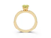 Oval Vintage Pavé Engagement Ring Setting for a Fancy Yellow Lab-Grown Diamond | Yellow Gold