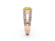 Cushion Cut Halo Engagement Ring Setting for a Fancy Yellow Lab-Grown Diamond | Rose Gold