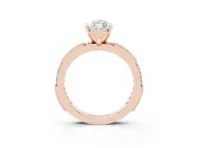 Marquise Vintage Pavé Solitaire Engagement Ring Setting | Milgrain Edges | Rose Gold