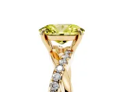 Oval Crossover Engagement Ring Setting for a Fancy Yellow Lab-Grown Diamond | Yellow Gold