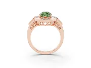 Marquise Milgrain Sectioned Halo Engagement Ring Setting for a Fancy Green Lab-Grown Diamond | Rose Gold
