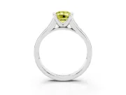 Emerald Cut Half Bezel Engagement Ring Setting for a Fancy Yellow Lab-Grown Diamond | Platinum