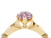 Marquise Floral Solitaire Engagement Ring Setting for a Fancy Pink Lab-Grown Diamond | Yellow Gold