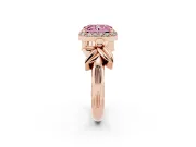 Radiant Cut Floral Halo Engagement Ring Setting for a Fancy Pink Lab-Grown Diamond | Rose Gold