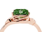 Princess Cut Leaf Bypass Solitaire Engagement Ring Setting for a Fancy Green Lab-Grown Diamond | Rose Gold