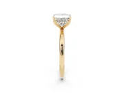 Princess Cut Diamond Solitaire Engagement Ring Set in Yellow gold with Prong Setting and Polished Band