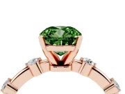Cushion Cut Bar Set Engagement Ring Setting for a Fancy Green Lab-Grown Diamond | Rose Gold