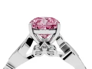 Cushion Cut Vine Engagement Ring Setting for a Fancy Pink Lab-Grown Diamond | White Gold
