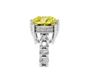 Cushion Cut Engagement Ring Setting for a Fancy Yellow Lab-Grown Diamond | White Gold - Design NV-24649