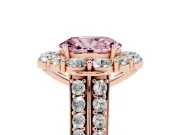 Oval Large Accent Halo Engagement Ring Setting for a Fancy Pink Lab-Grown Diamond | Rose Gold
