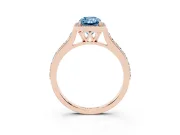 Radiant Cut Halo Engagement Ring Setting for a Fancy Blue Lab-Grown Diamond | Rose Gold - Design NV-24729