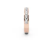 Princess Cut and Round Lab-Grown Diamond Channel Set Promise Ring | Alternating Row | Rose Gold