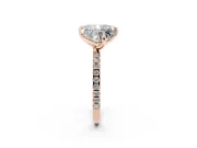 Emerald Cut and Heart-Shaped Lab-Grown Diamond Toi et Moi Engagement Ring | Pavé Band | Rose Gold