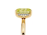 Emerald Cut Hidden Halo Engagement Ring Setting for a Fancy Yellow Lab-Grown Diamond | Plain Band | Yellow Gold