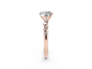 Round Solitaire Engagement Ring Setting | Graduated Scattered Accents | Rose Gold