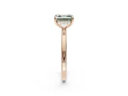 Asscher Cut Hidden Halo Ring Setting for a Fancy Green Lab-Grown Diamond | Rose Gold